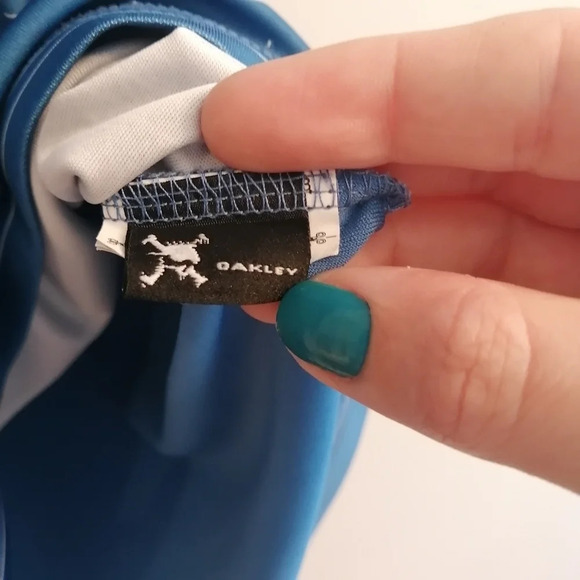 Oakley Men's Regular Fit High Crest Blue Striped Short Sleeve Golf Polo Large - Picture 13 of 16